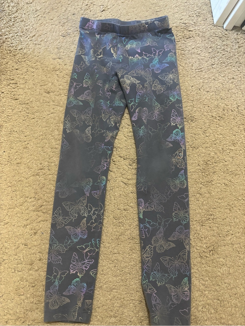 wonder nation Gray Leggings with Pastel Butterfly Print